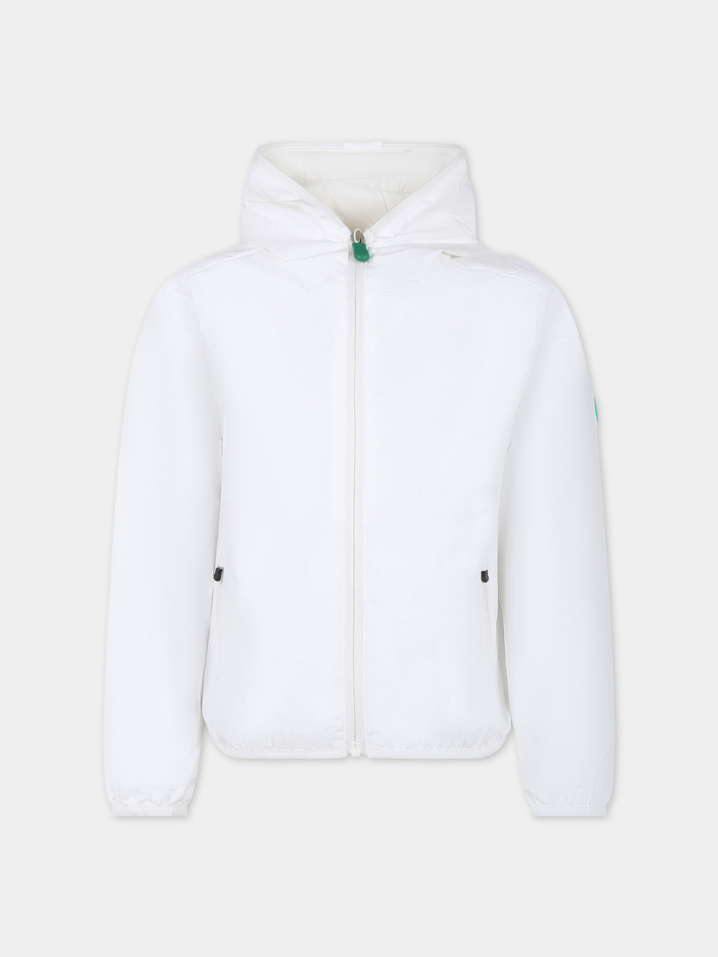 White windbreaker for girl with logo